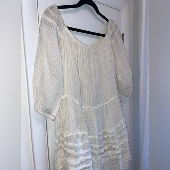 Free People Off the Shoulder White Mini Dress - Picture 2 of 4